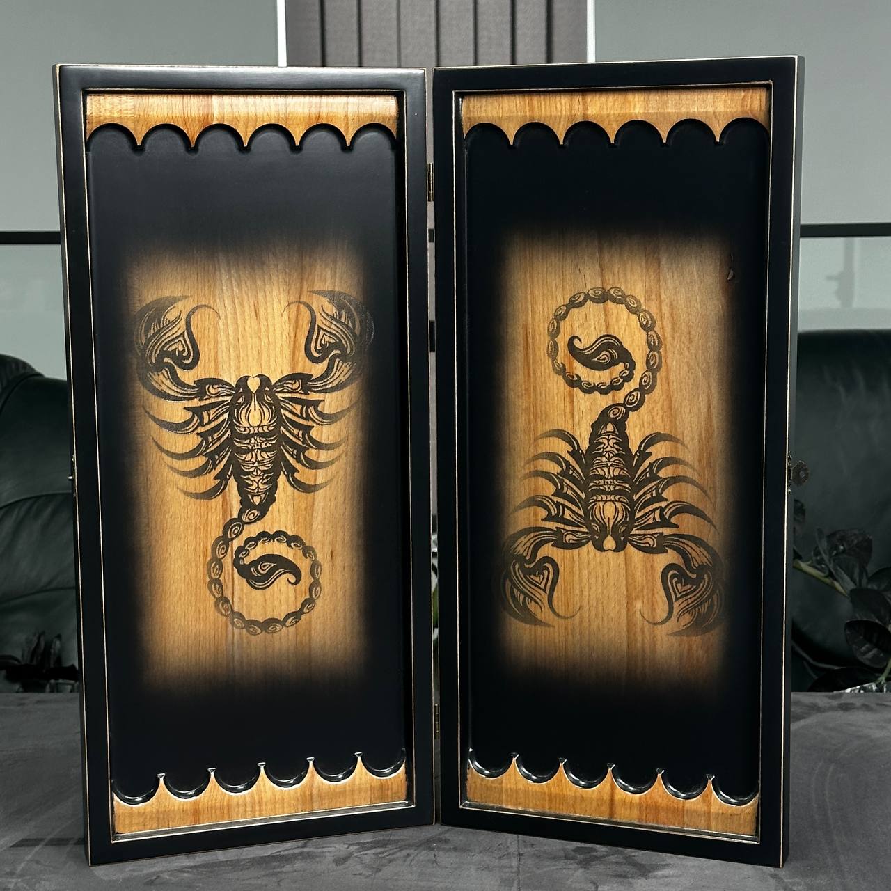Wooden Backgammon "Scorpion" Customized and Gift-ready