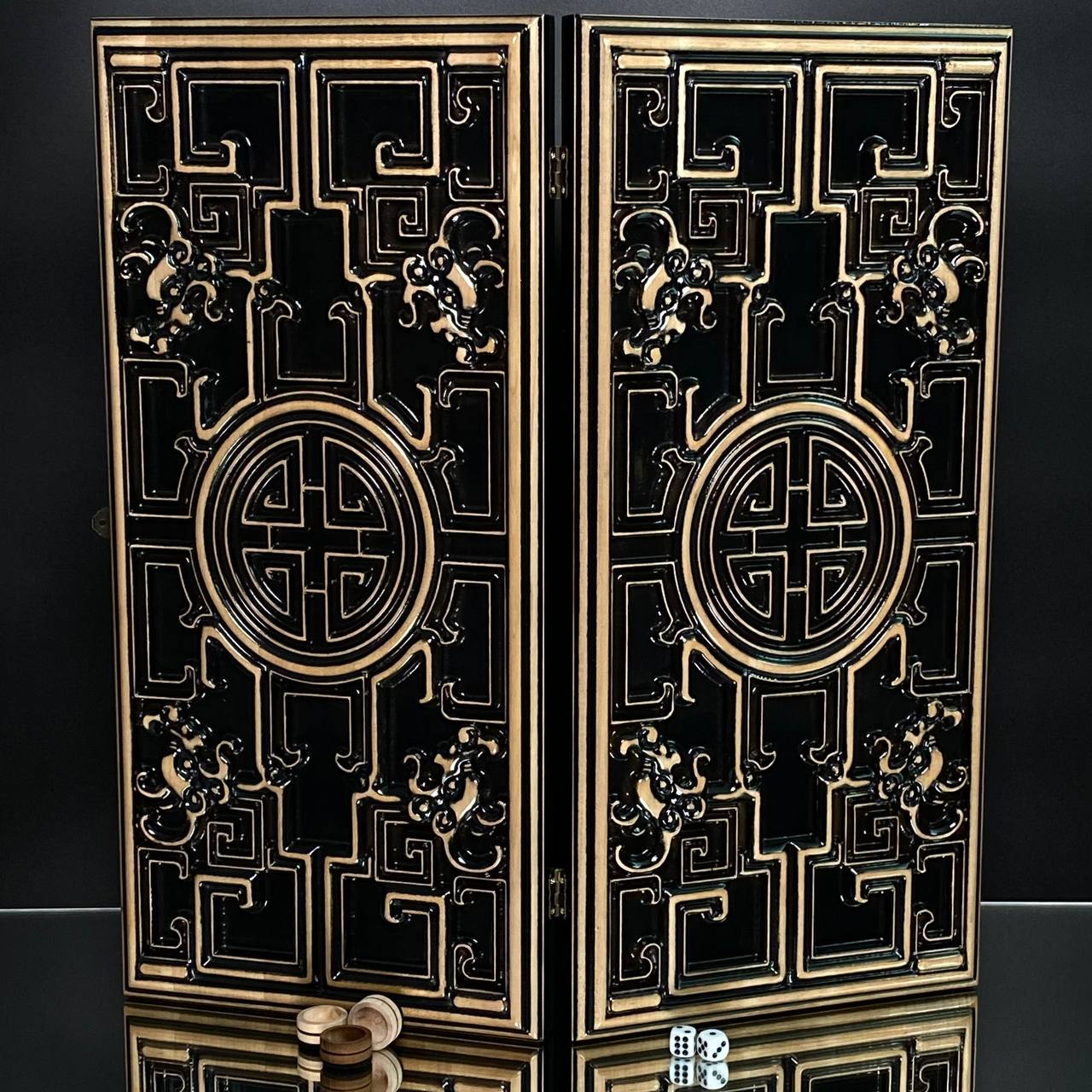 Prestigious Handmade Wooden Backgammon Board, Crafted from High-Quality Basswood, Gift-ready