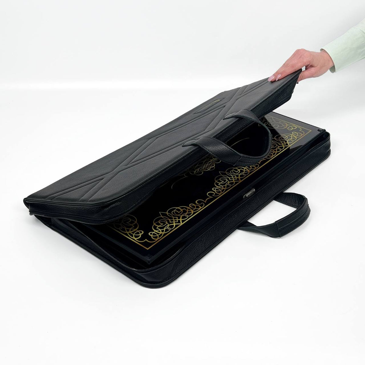 Leder-Aufbewahrungstasche für Backgammon/Schachspiel 60 x 30 cm. Personalisierung möglich.