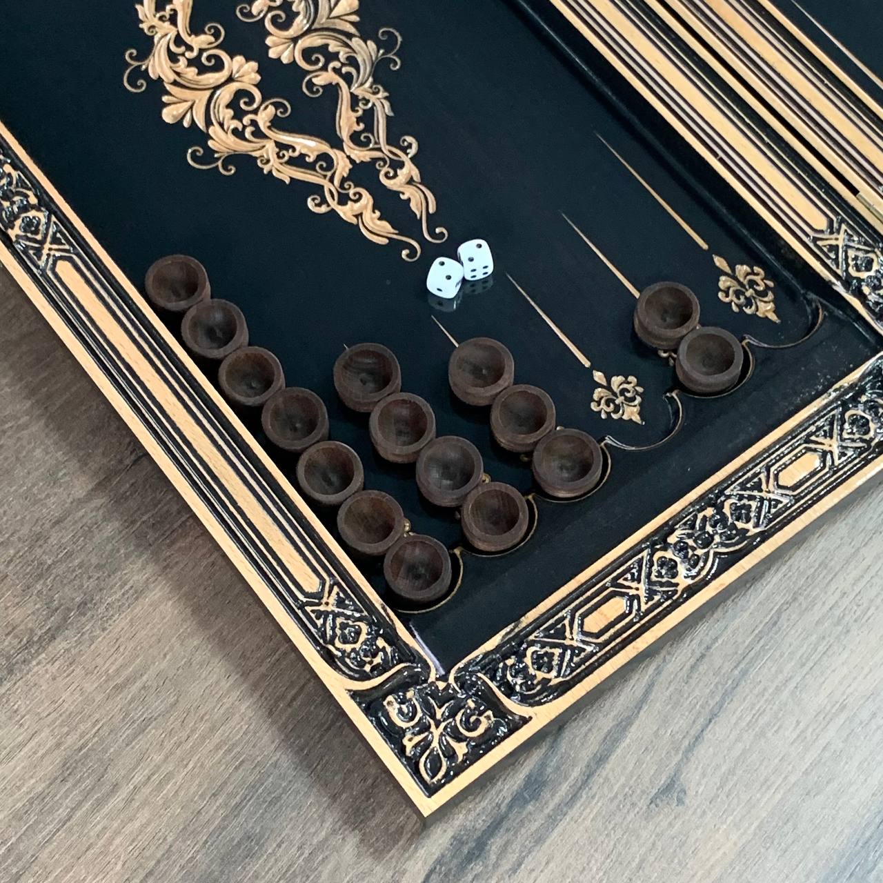 Jeu de backgammon en bois, 50×23 cm, beau design classique, prêt à offrir