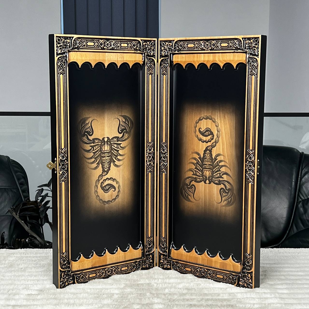 Wooden Backgammon "Scorpion" Customized and Gift-ready