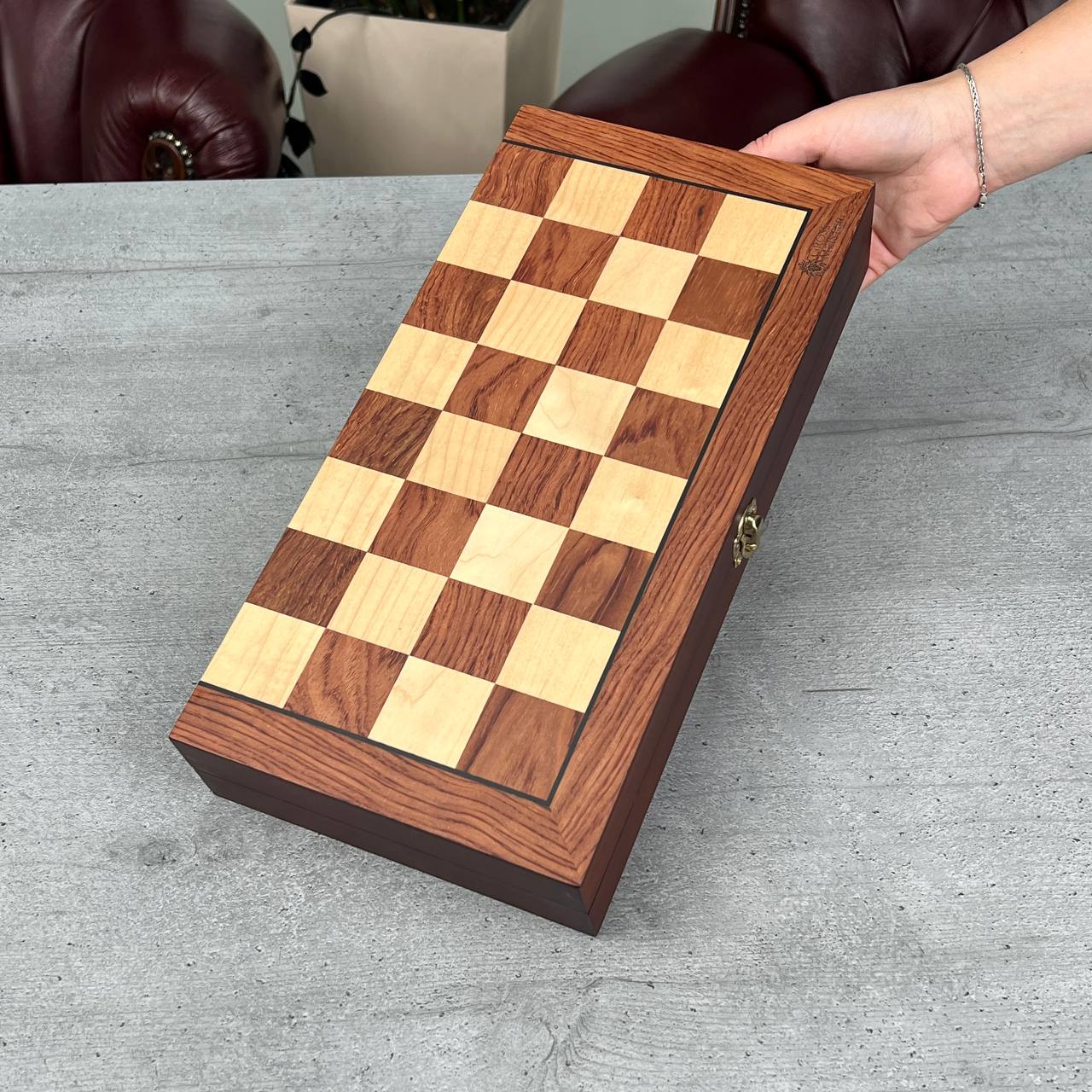 Premium Wooden Chess Set – 14"