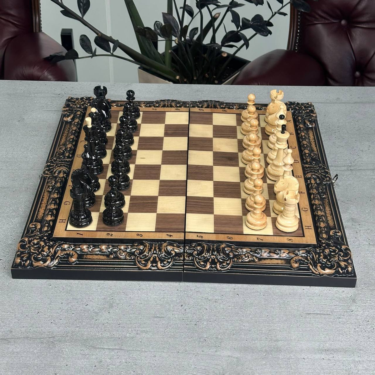 Maple Wood Chess Backgammon & Checkers Set – 3-in-1 20"