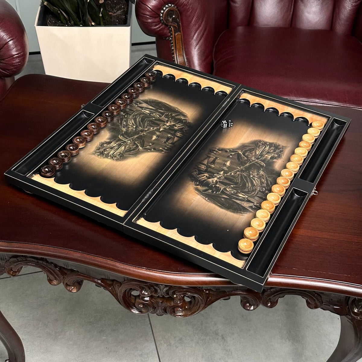Luxury Ornate Chess Set – Black & Gold Design | GrossMeister