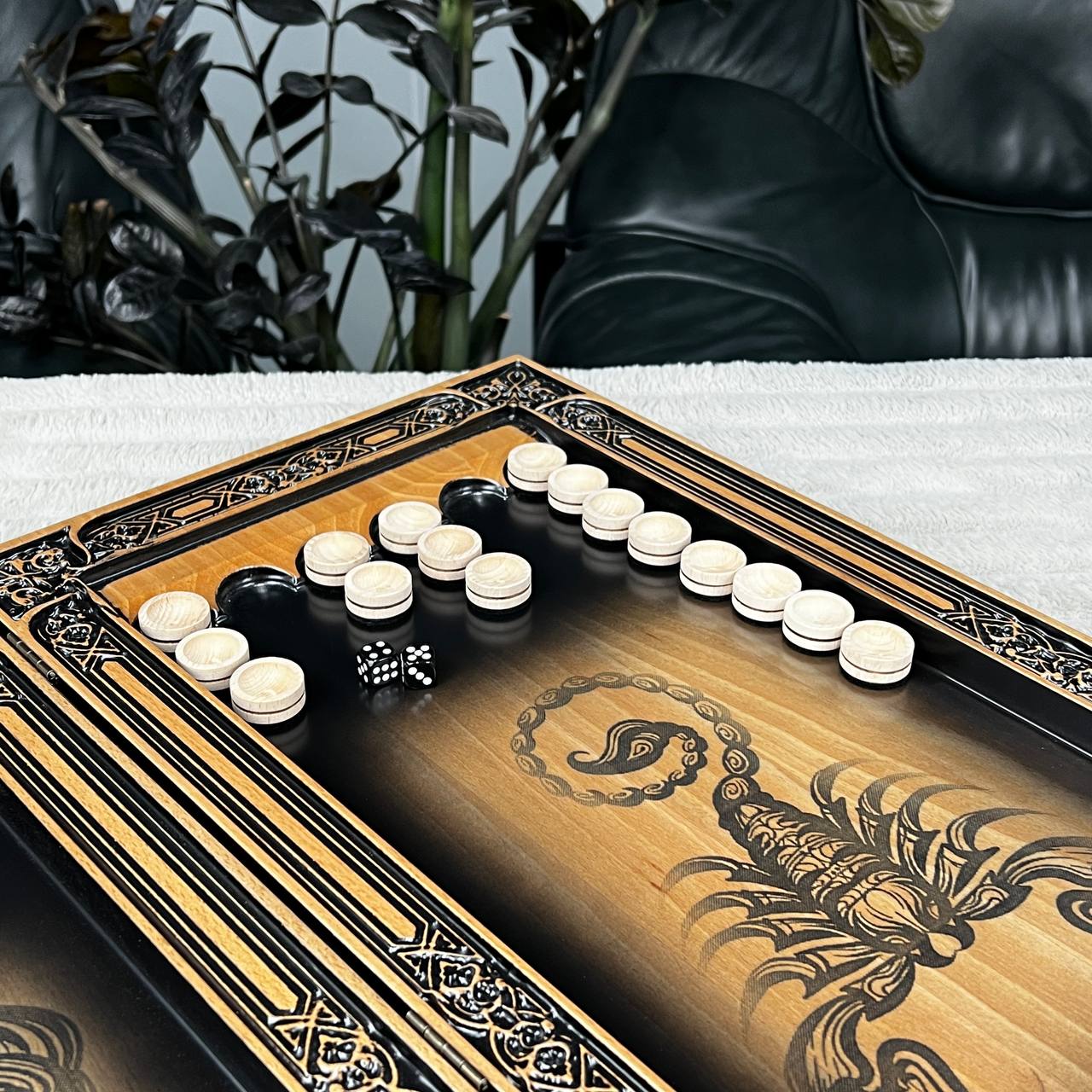Wooden Backgammon "Scorpion" Customized and Gift-ready