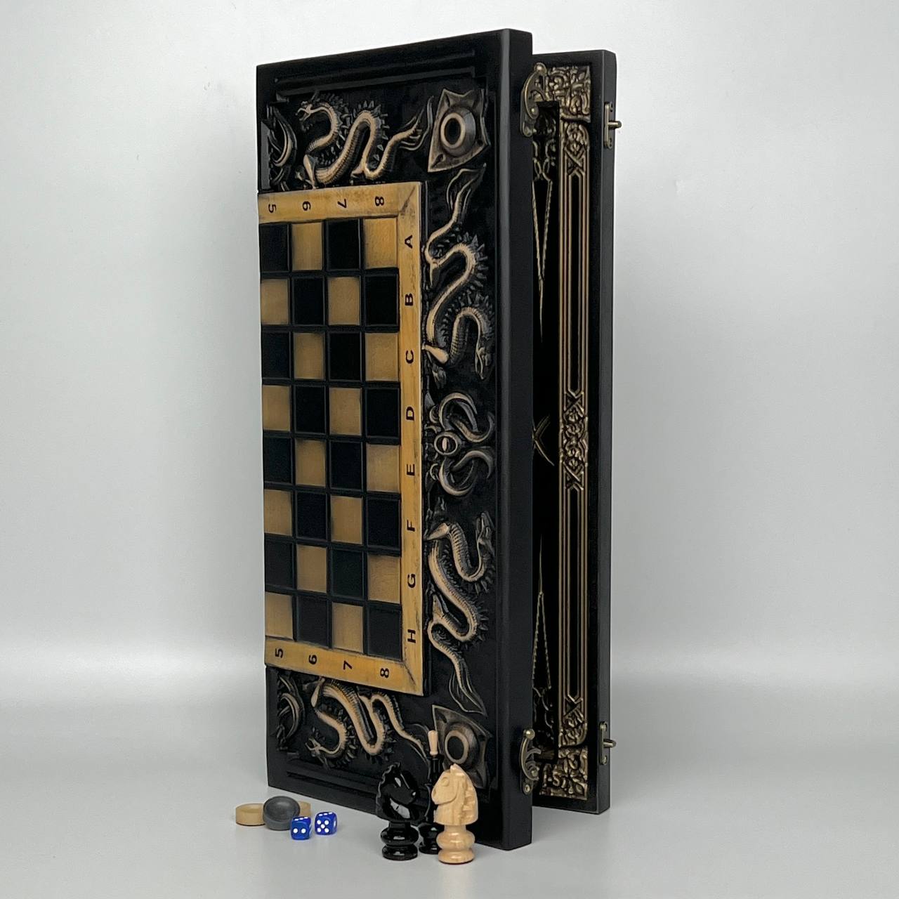 Dragon Wooden Chess Set