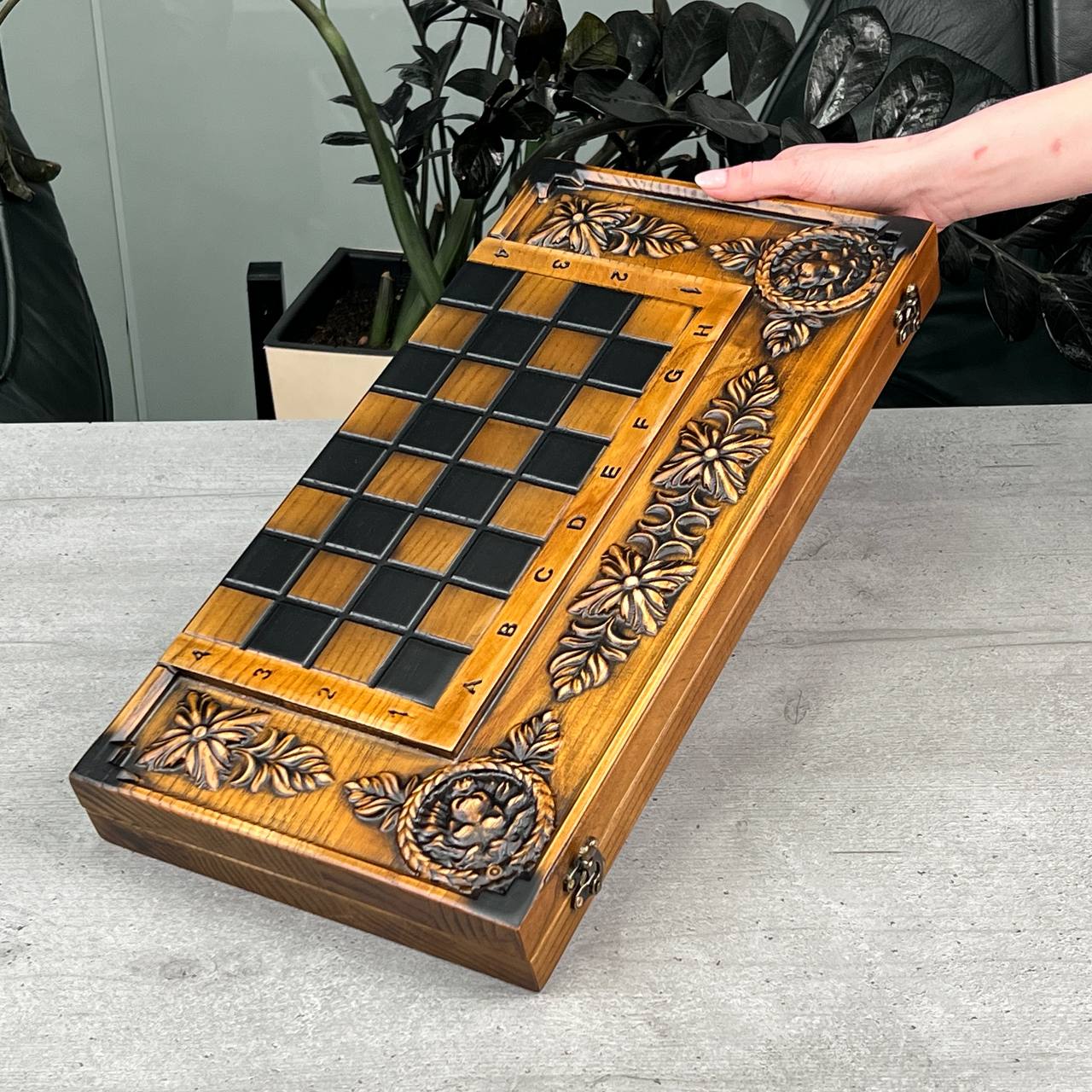 Lion Wooden Chess Set