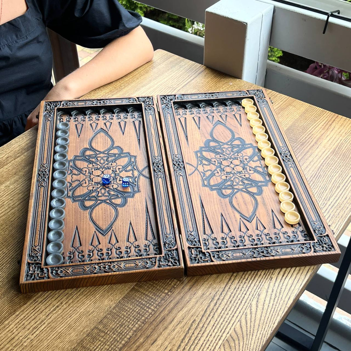 Horse Wooden Chess Set - 18"