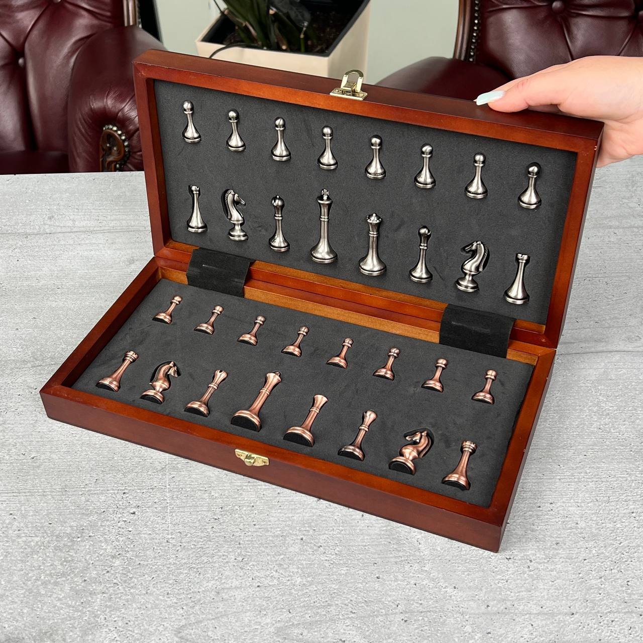 Premium Wooden Chess Set – 14"