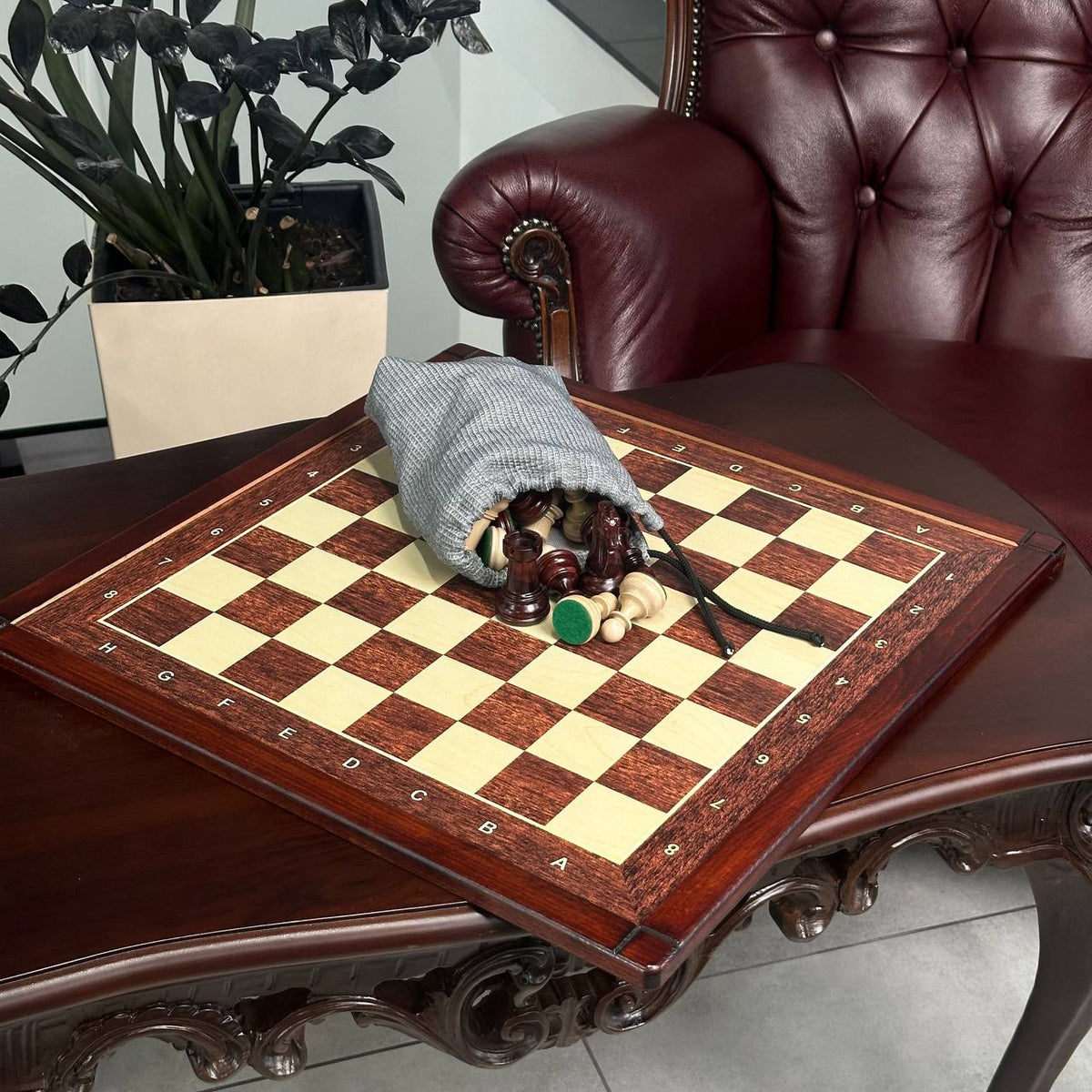 Classic Wooden Chess Set with Weighted Staunton Pieces – 20"