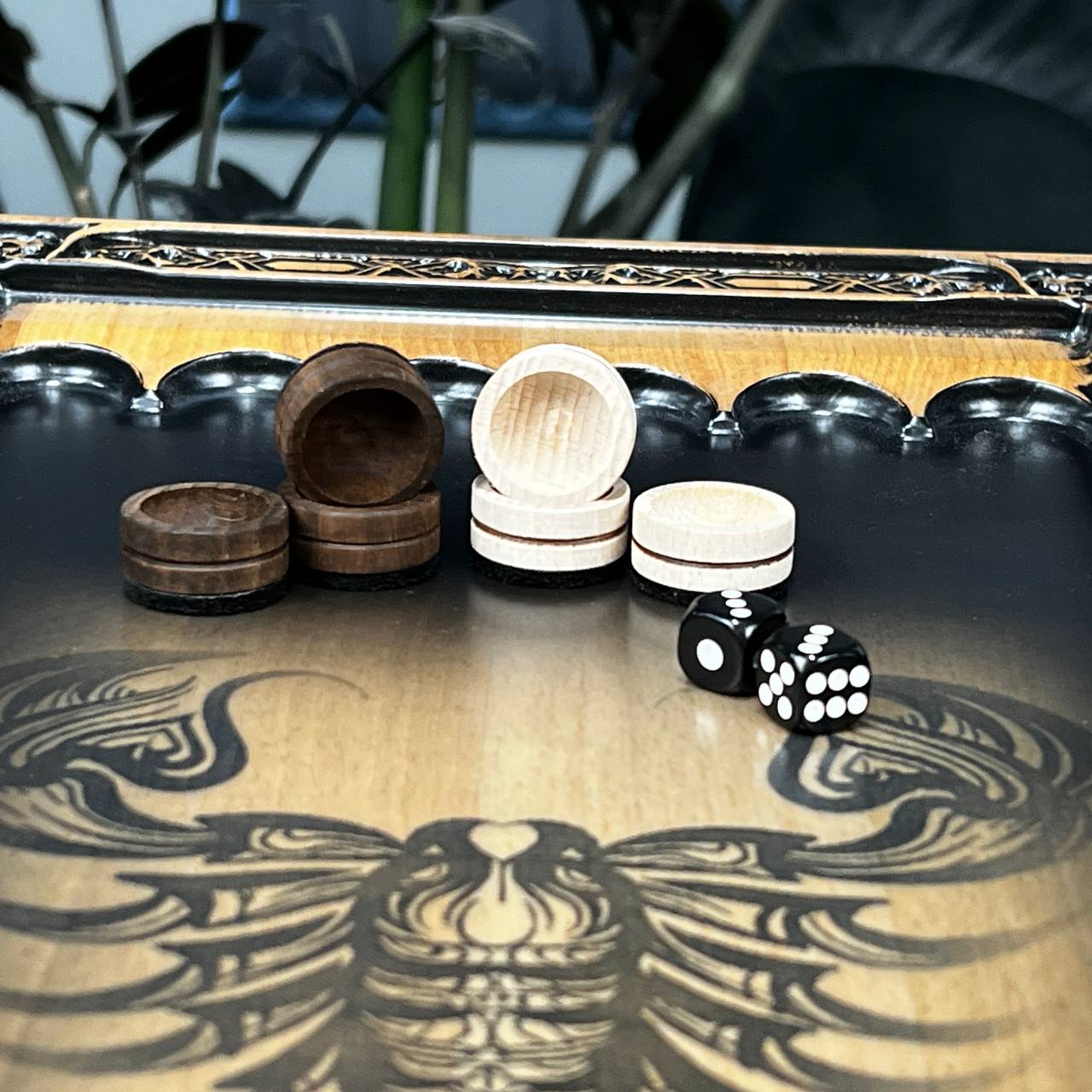 Wooden Backgammon "Scorpion" Customized and Gift-ready