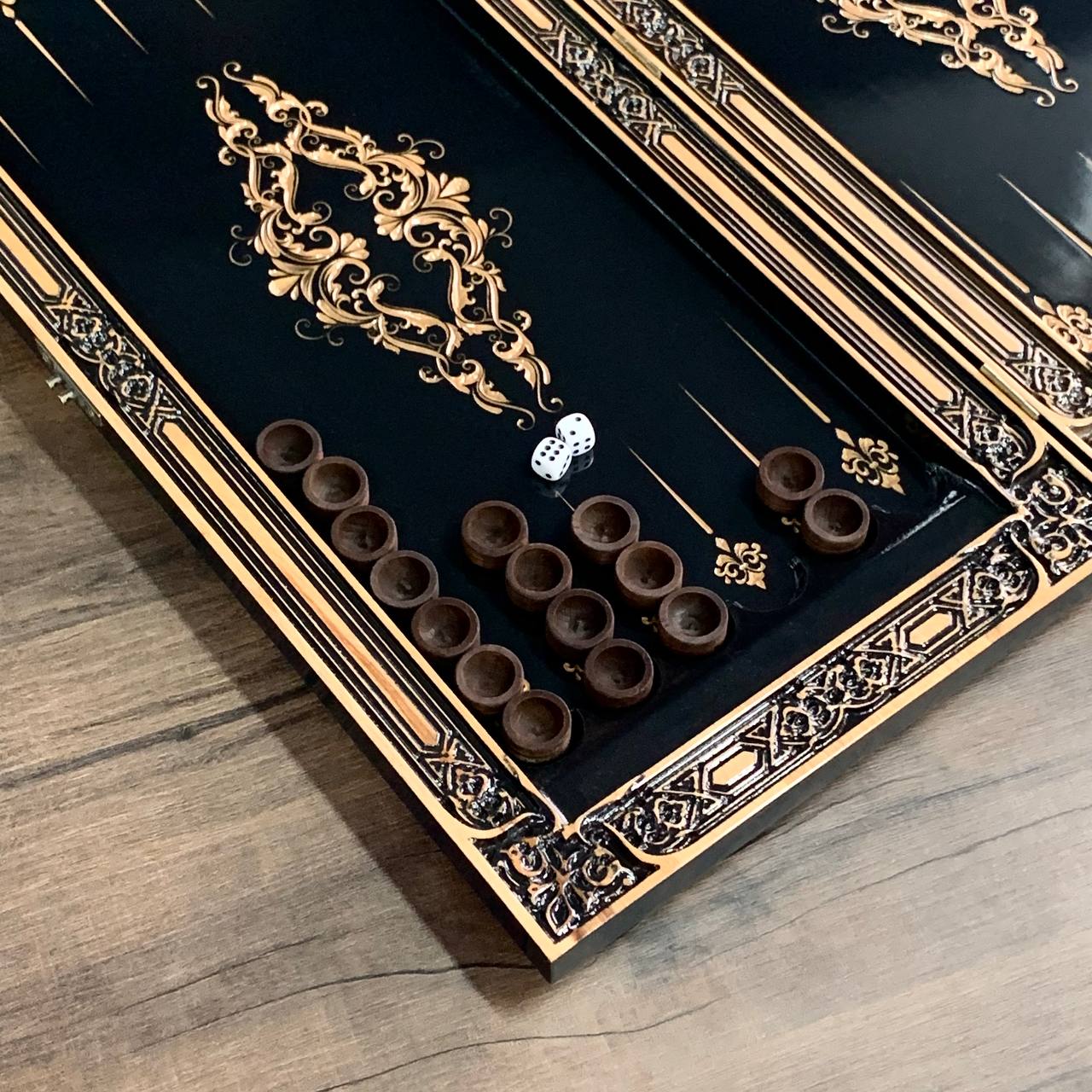 Hochwertiges handgefertigtes Backgammon-Brett aus Holz, 50 x 23 cm, aus hochwertigem Lindenholz gefertigt, als Geschenk geeignet