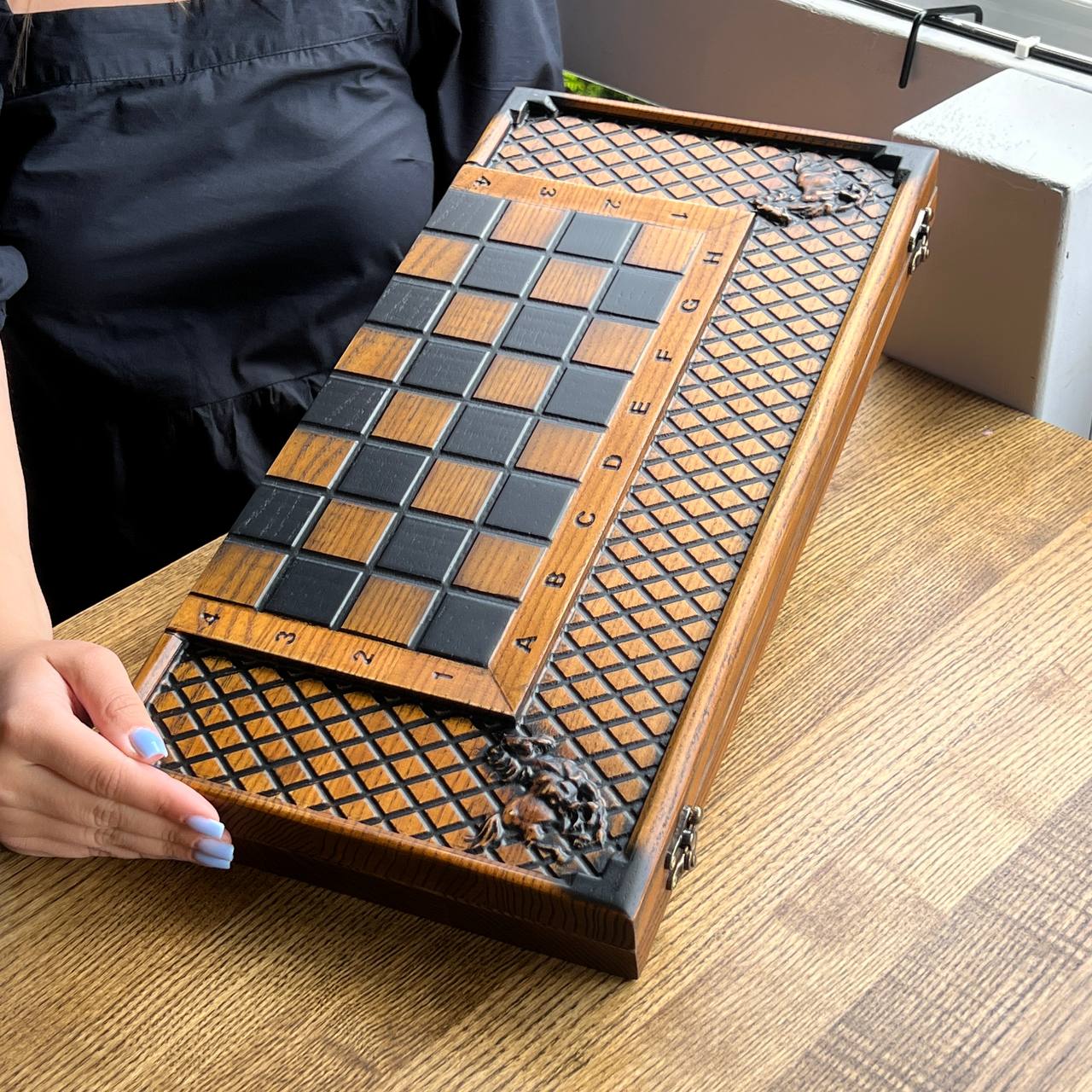 Horse Wooden Chess Set - 18"