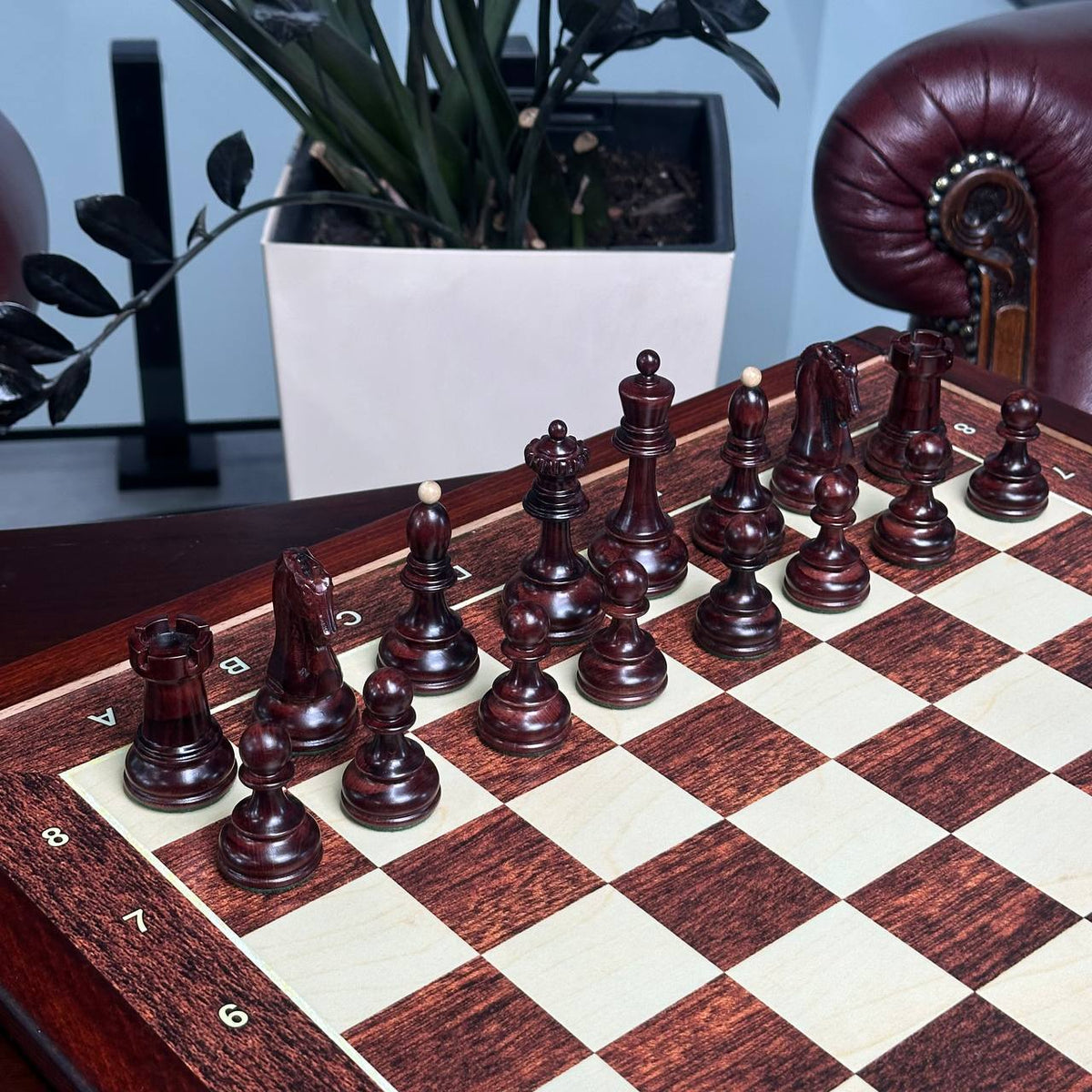 Classic Wooden Chess Set with Weighted Staunton Pieces – 20"