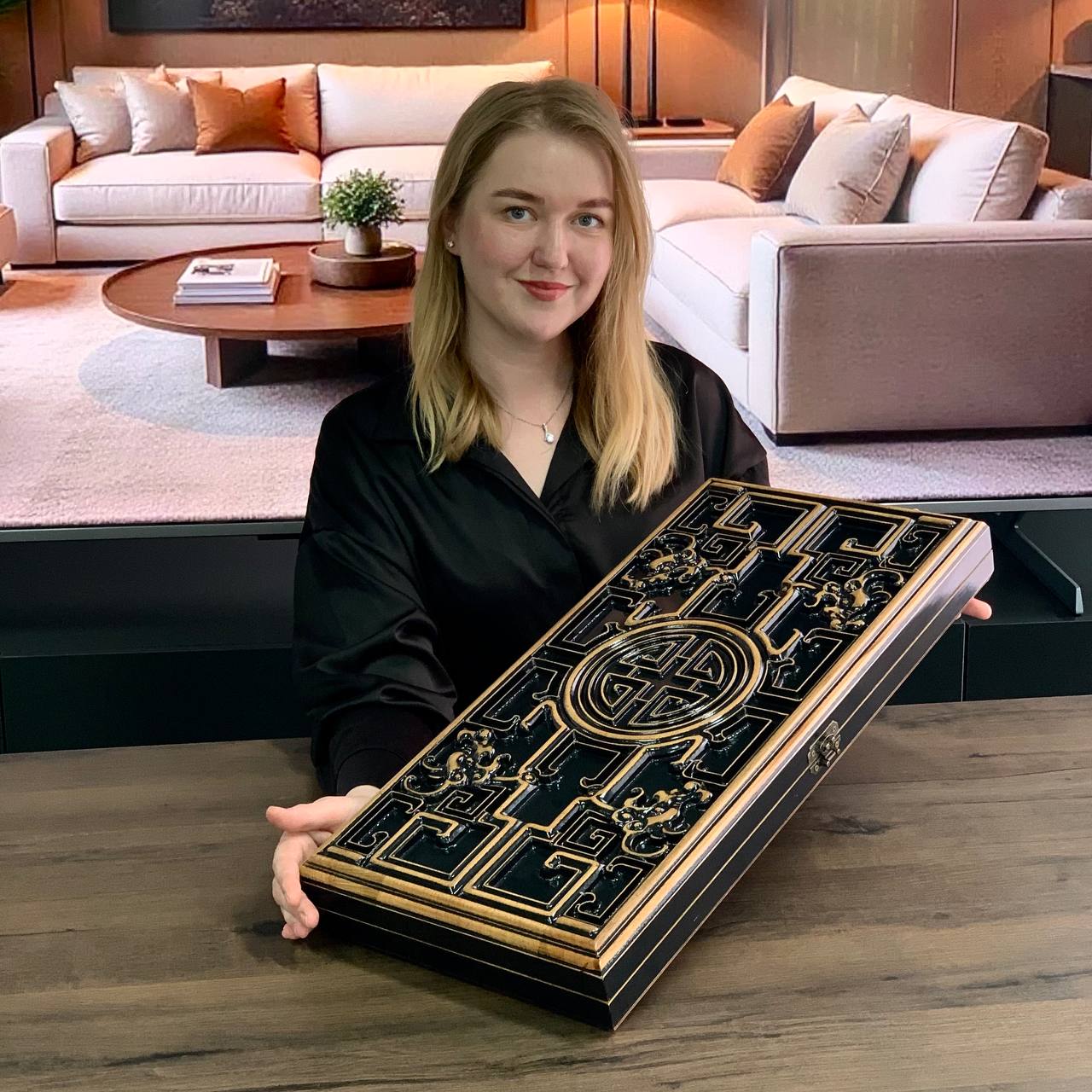 Prestigious Handmade Wooden Backgammon Board, Crafted from High-Quality Basswood, Gift-ready