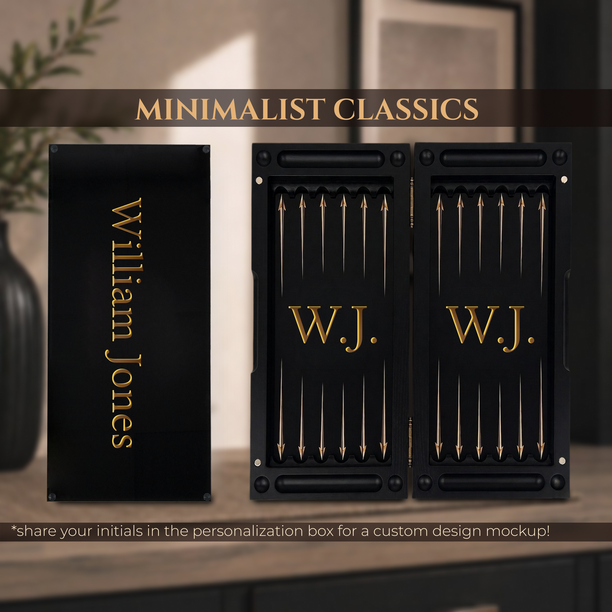 Compass Rose Collection Glass & Wood Backgammon Set