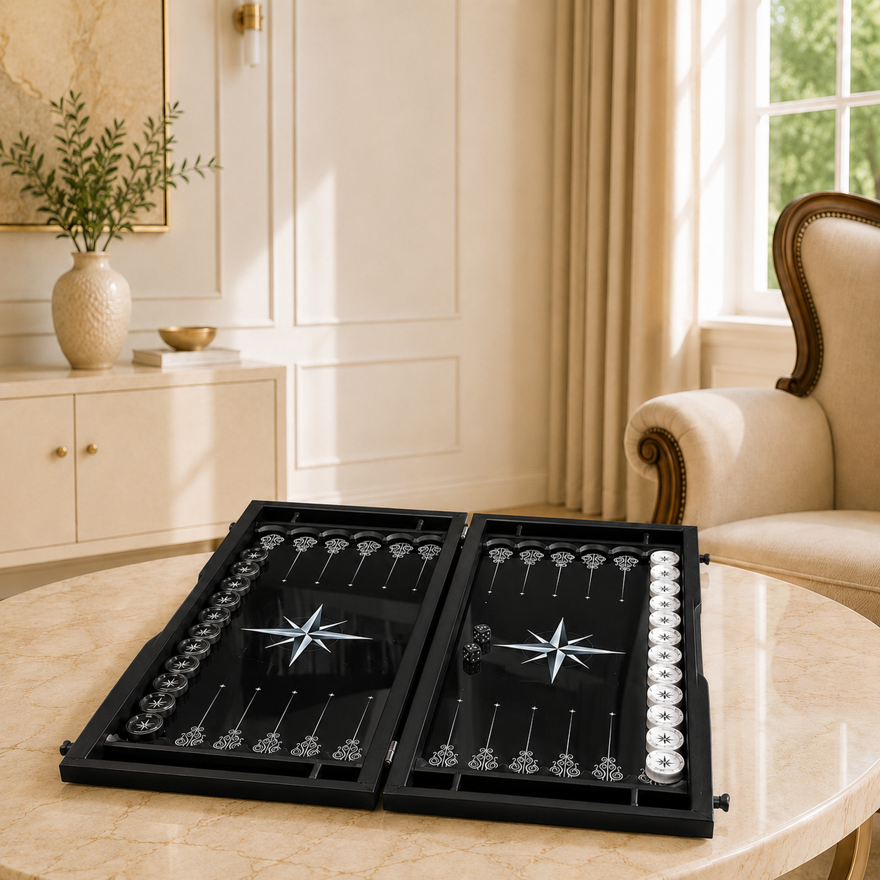 Glasschach- und Glas-Backgammon-Set 3in1, Chekers-Brettspiel, individuelles Backgammon-Brett, modernes Backgammon-Brett