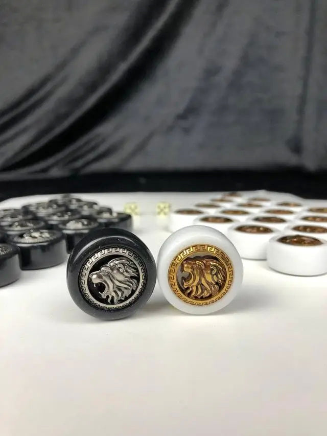 Set of acrylic stone checkers "Lion", 25 mm, art. 802812
