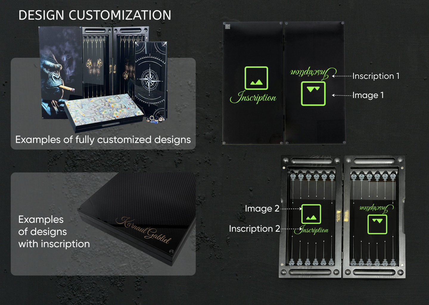 Luxury Glass&Wood Backgammon Set — Golden Scorpion Edition (19.7")  — Gift for Him