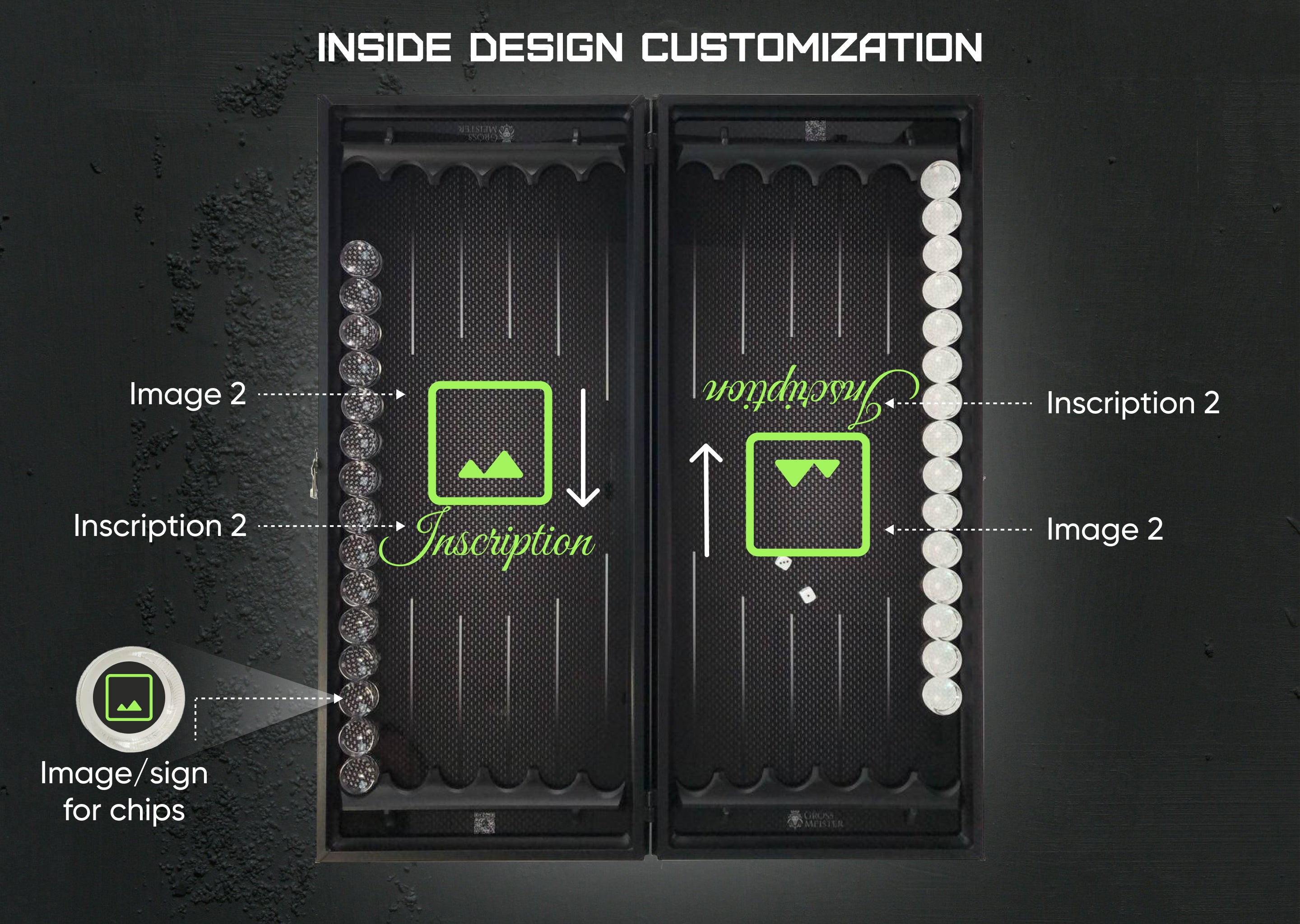 Customizable Glass Backgammon Set – Create Your Elegant Board & Chips with Free Shipping