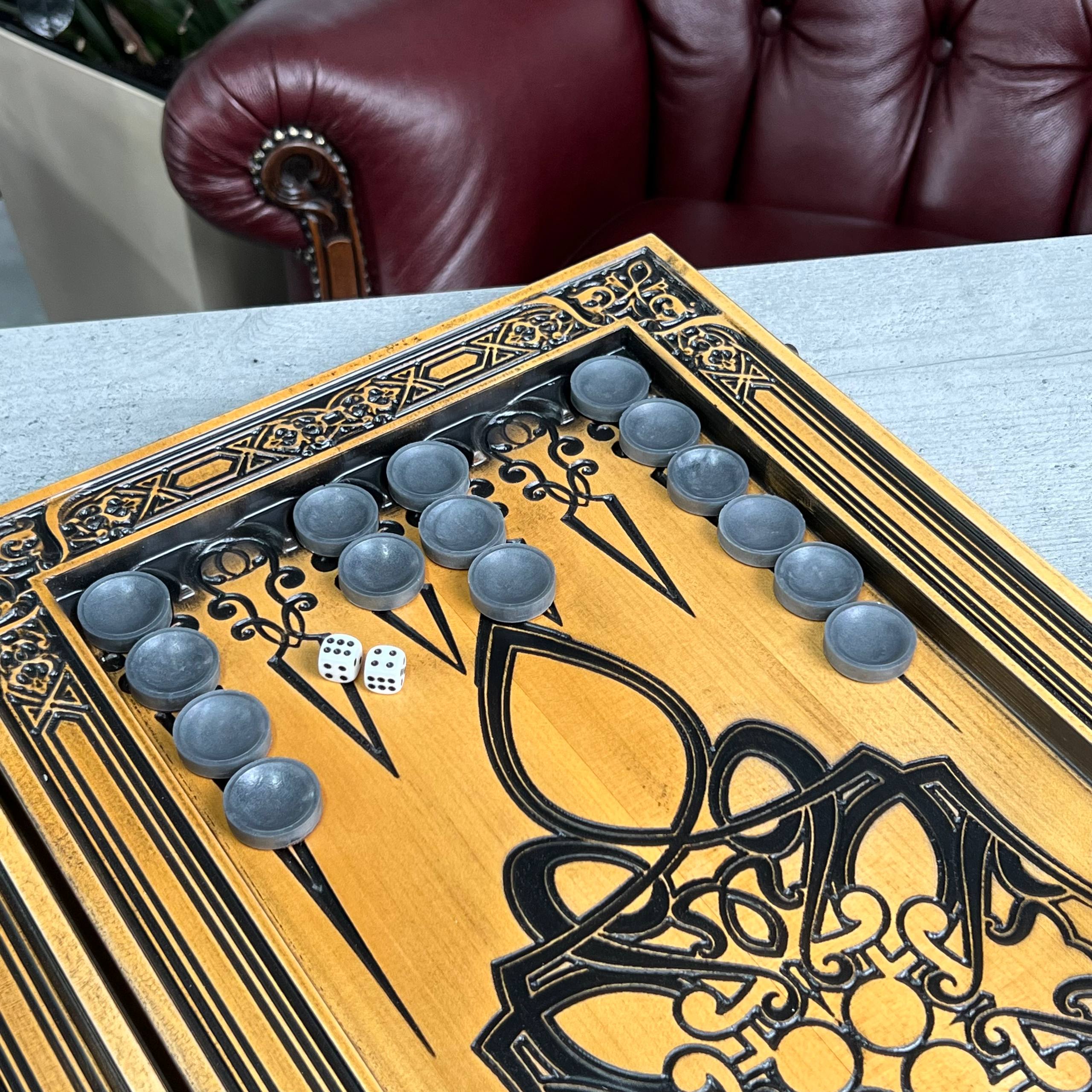Backgammon-Brettspielset aus Holz 46*23cm, Geschenkfertig und personalisiert