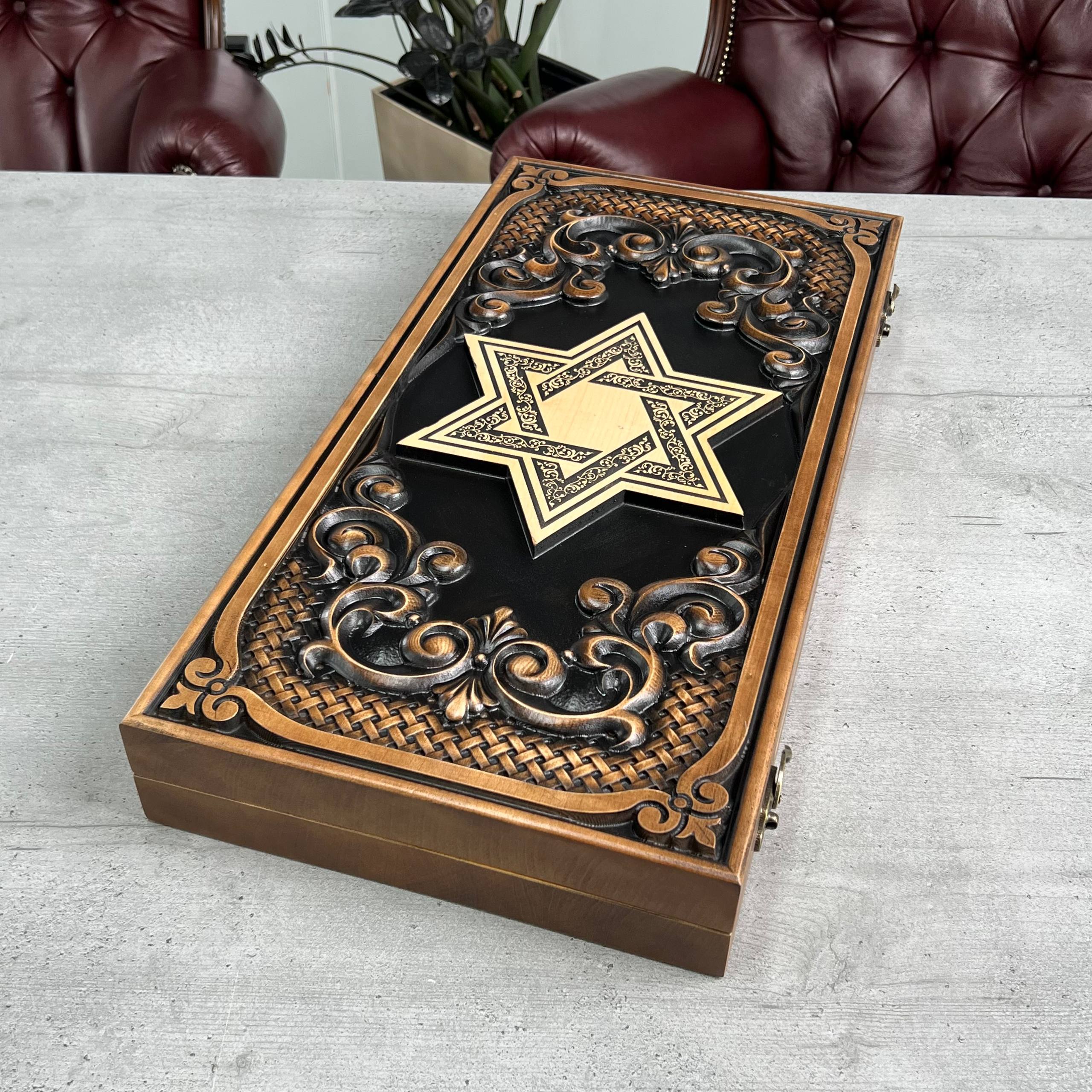 Backgammon-Brettspielset aus Holz 46*23cm, Geschenkfertig und personalisiert