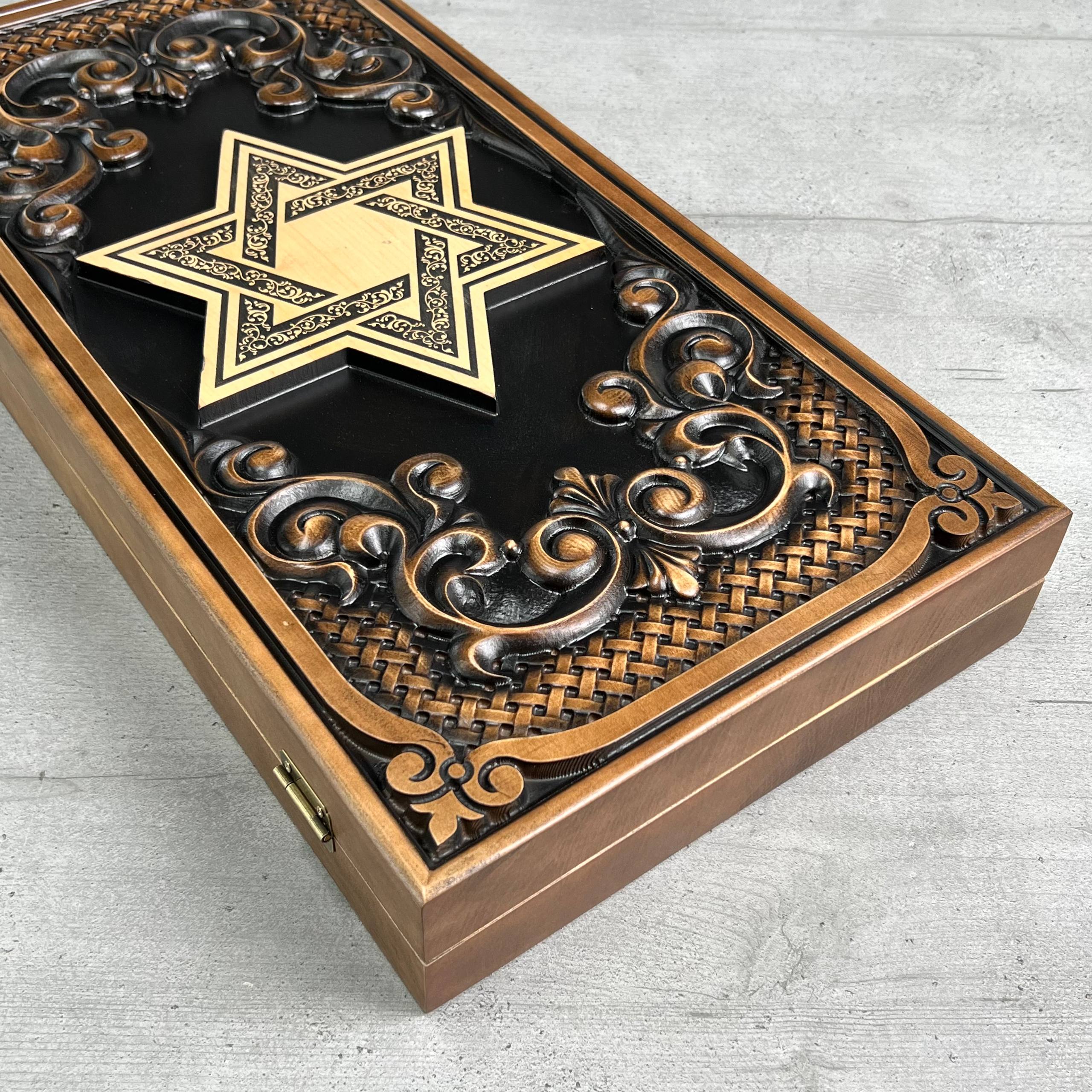 Backgammon-Brettspielset aus Holz 46*23cm, Geschenkfertig und personalisiert