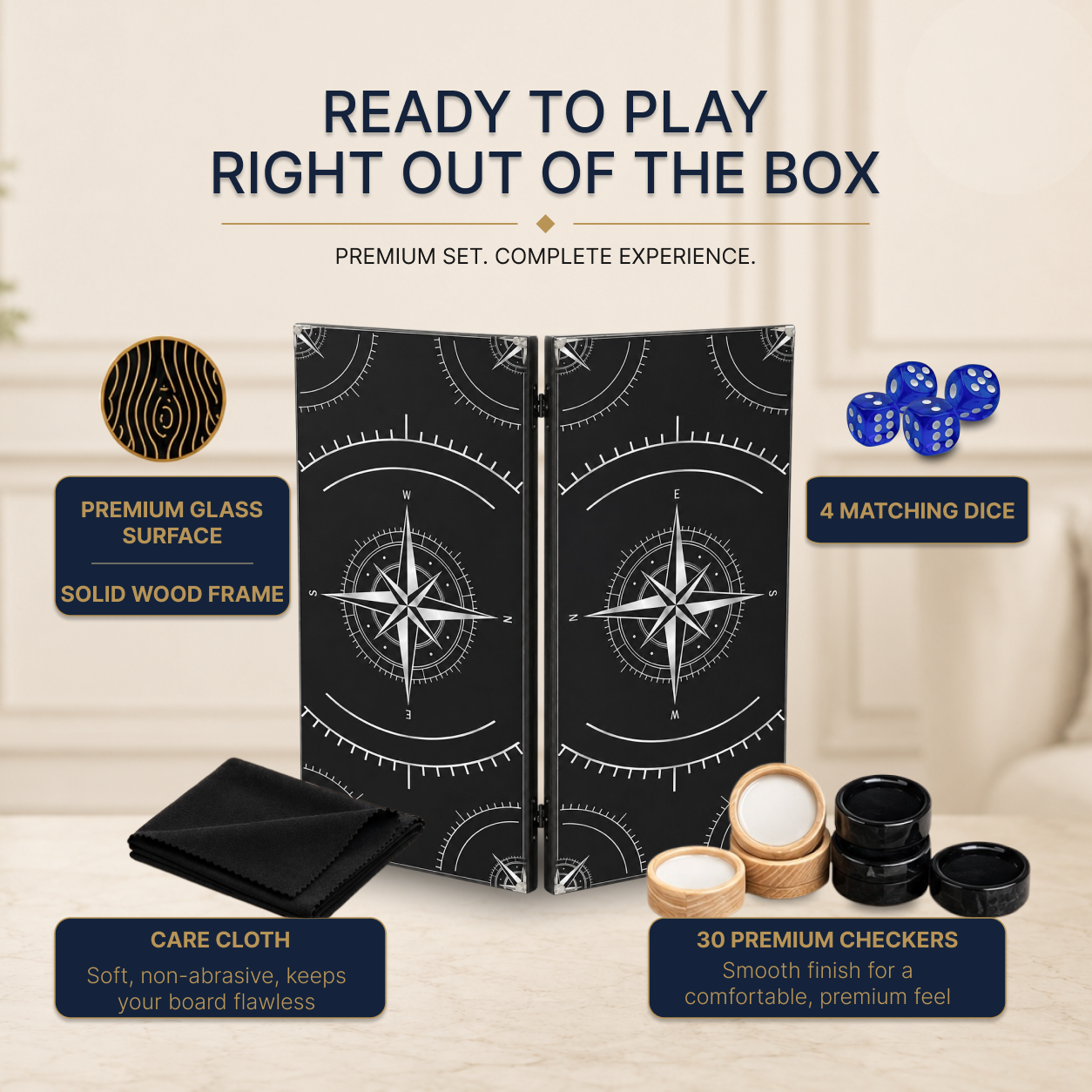 Glasschach- und Glas-Backgammon-Set 3in1, Chekers-Brettspiel, individuelles Backgammon-Brett, modernes Backgammon-Brett