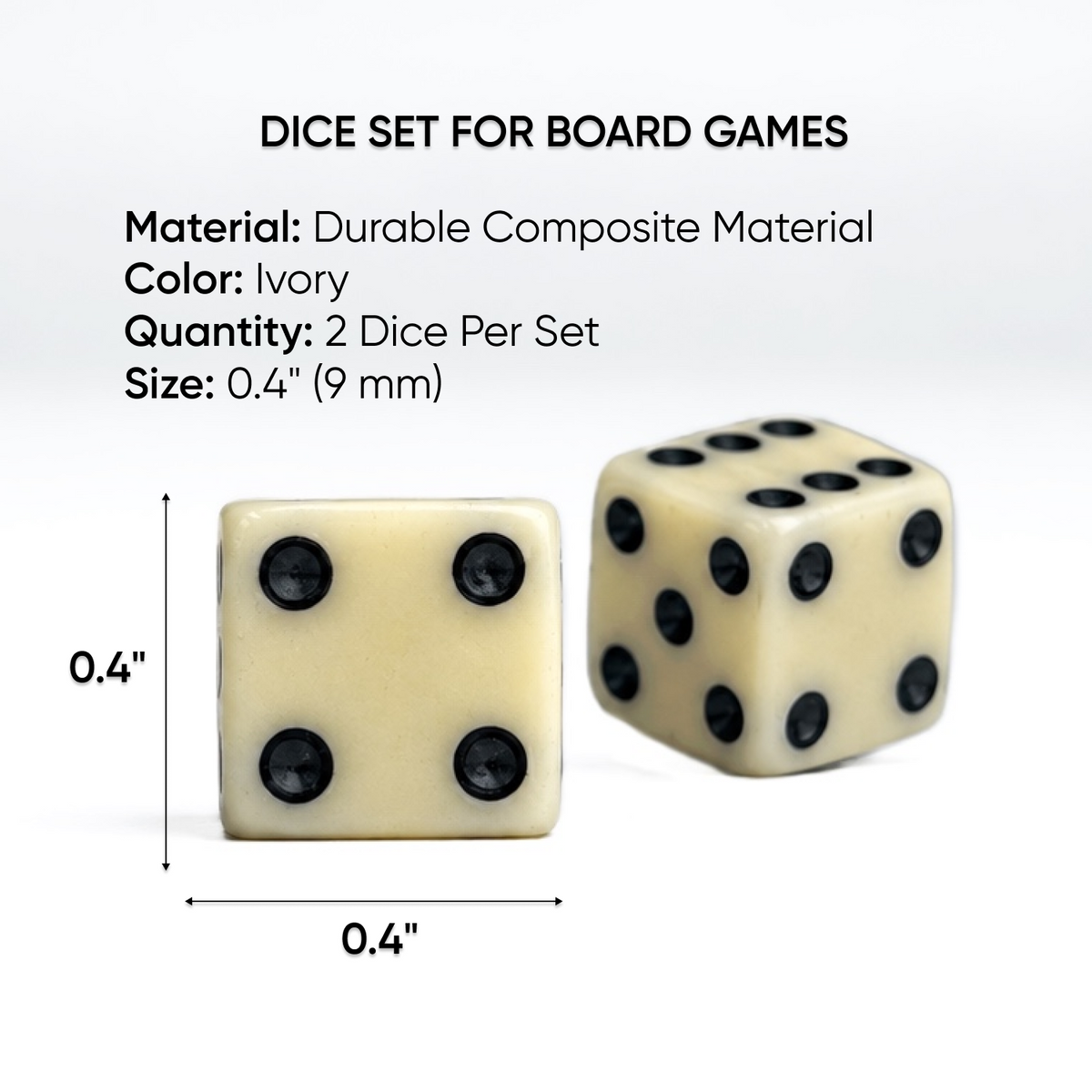 Jeu de dés de billard dans l'assortiment 9 mm. La personnalisation est possible.
