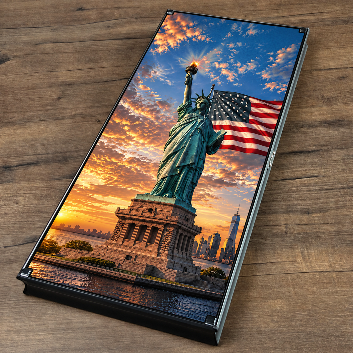 Statue of Liberty Glass Backgammon Set – Luxury New York Edition, Large 24"