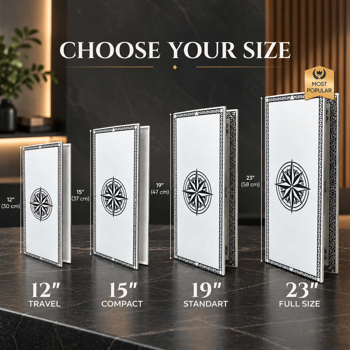 Wind Rose White Stone Backgammon Set