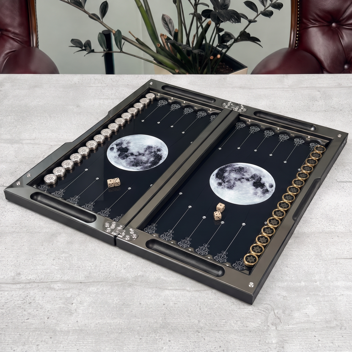 Wolf Metal Backgammon Set – 25