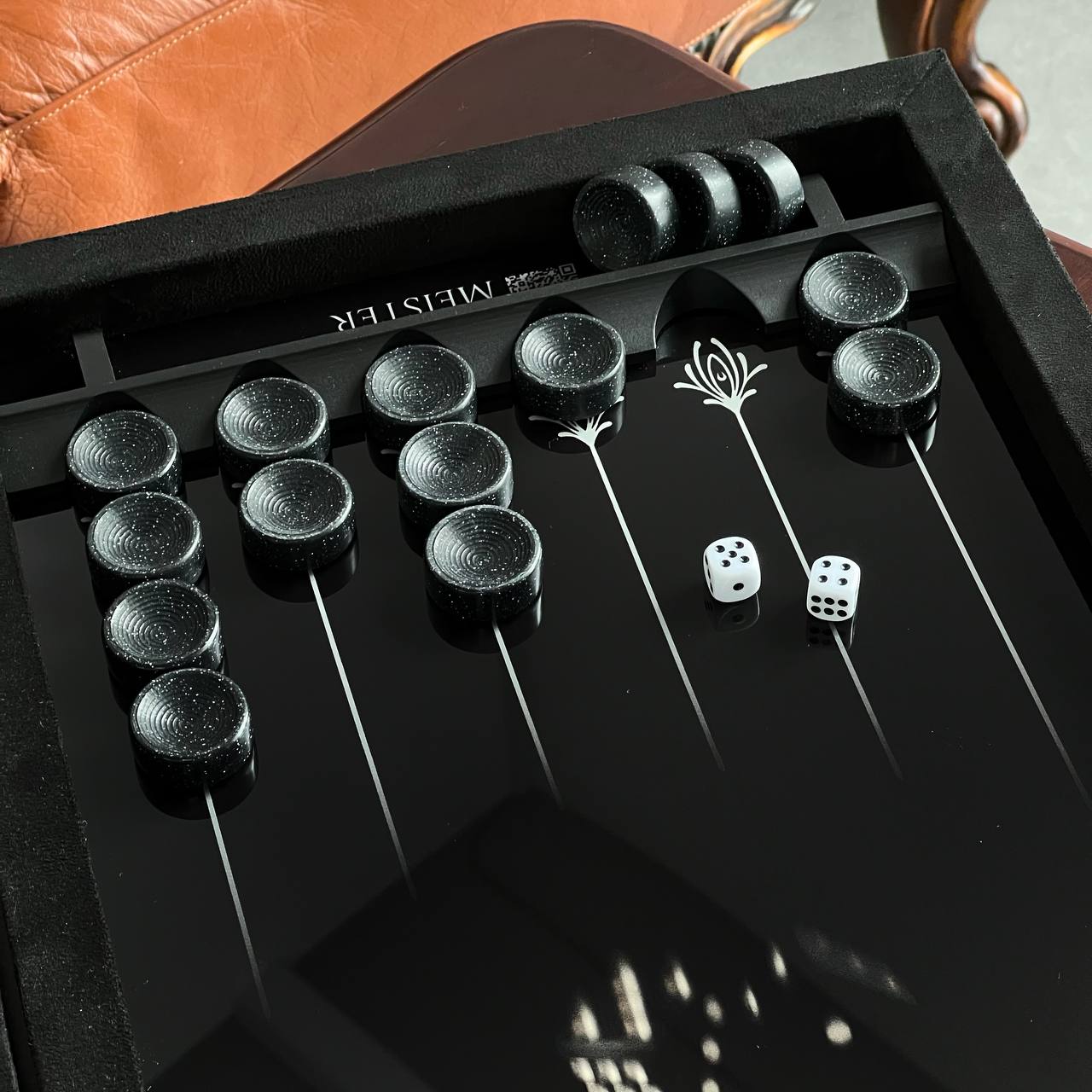 Luxury Checker Edition Metal Carbon Backgammon Set – Large 24”