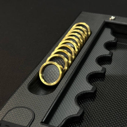 Luxuriöses VIP Carbon Backgammon Set auf Aluminium Carbon Basis, 61*26,5cm, Geschenkfertig