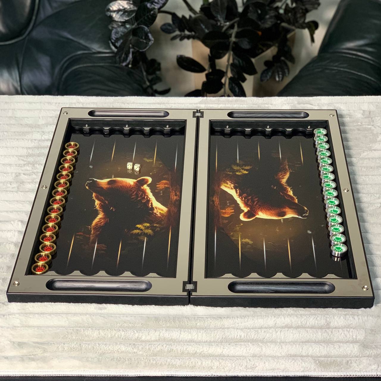 Sophisticated Metal Backgammon with Tempered Glass - Exclusive Design, Customizable and Gift-ready