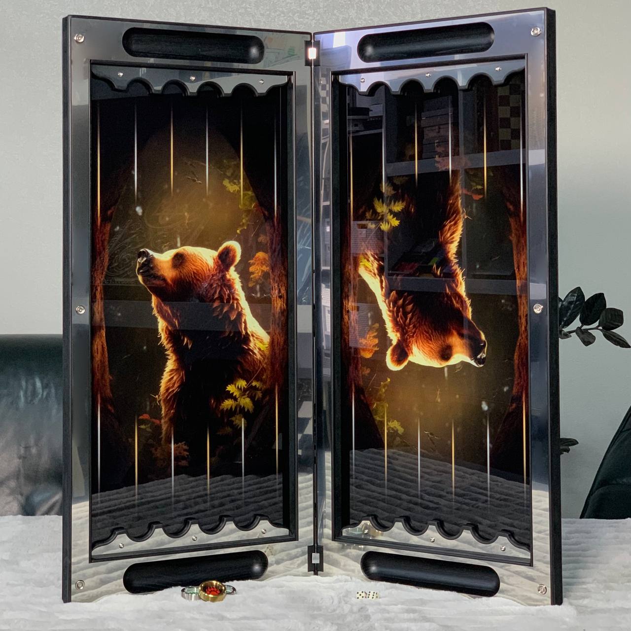 Sophisticated Metal Backgammon with Tempered Glass - Exclusive Design, Customizable and Gift-ready