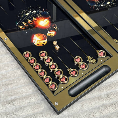 Premium Metal Backgammon with Tempered Glass - Luxury Gift Edition
