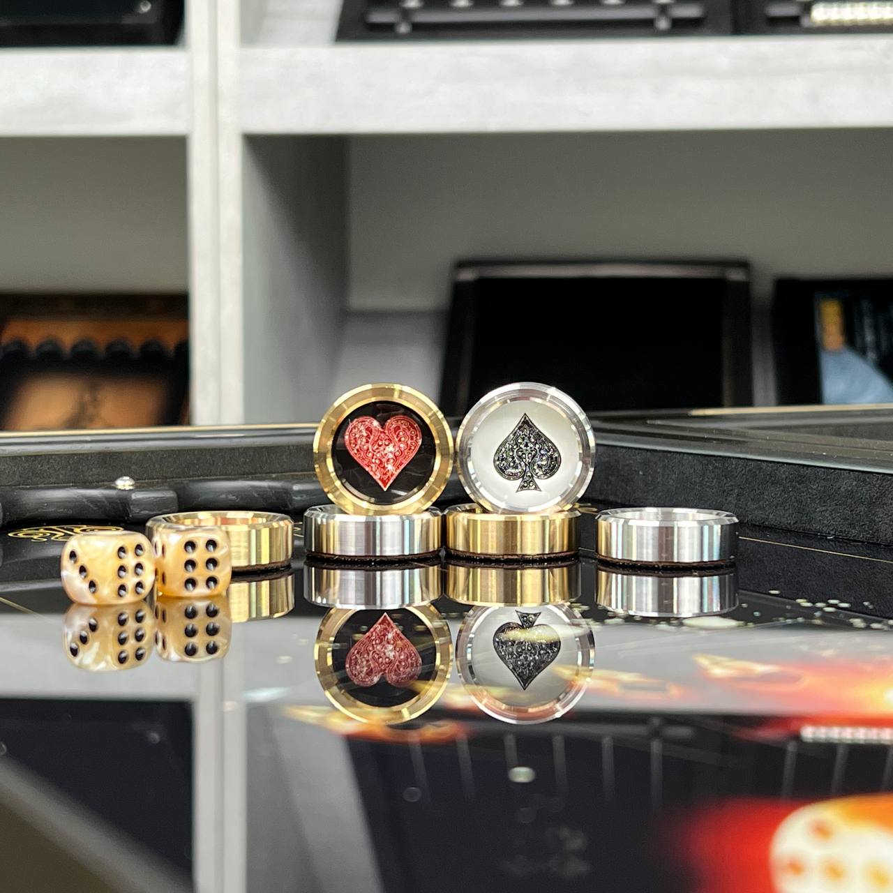 Premium Metal Backgammon with Tempered Glass - Luxury Gift Edition