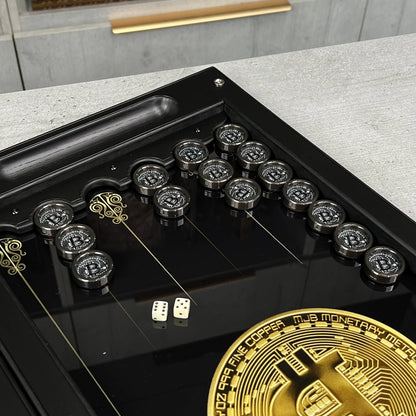Luxuriöses Backgammon aus Metall mit gehärtetem Glas – Exklusives Design, handgefertigt, anpassbar