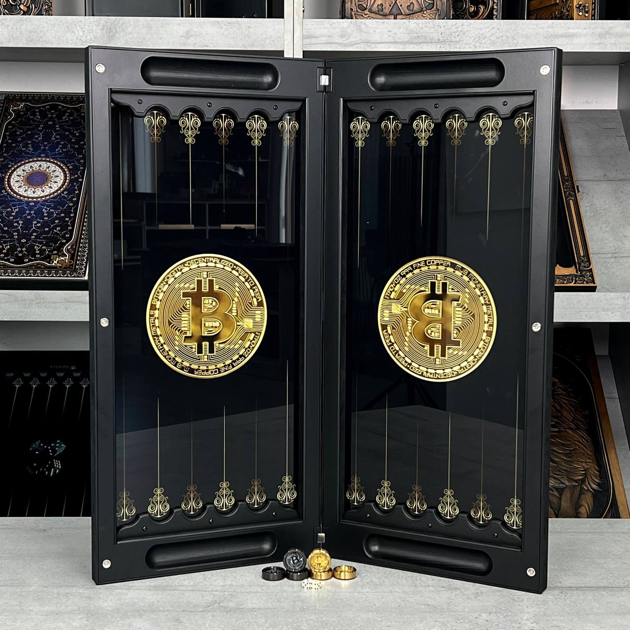 Luxuriöses Backgammon aus Metall mit gehärtetem Glas – Exklusives Design, handgefertigt, anpassbar