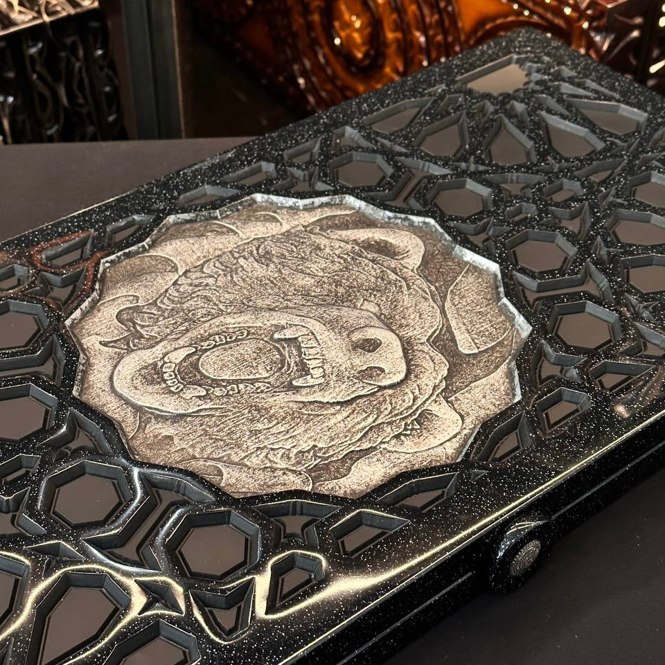 Black Stone Backgammon Set “Bear” – Premium Edition | 24"
