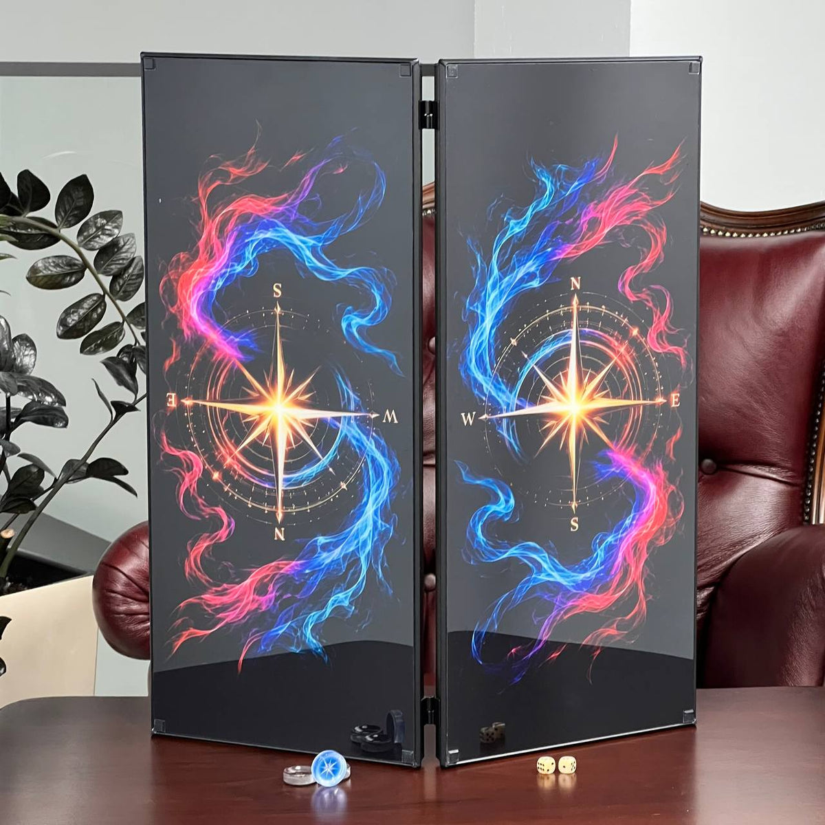 Superbe backgammon en verre « Lion » – 61 × 27 cm, réf. 250058. Personnalisé. Prêt à offrir | Livraison gratuite dans le monde entier.