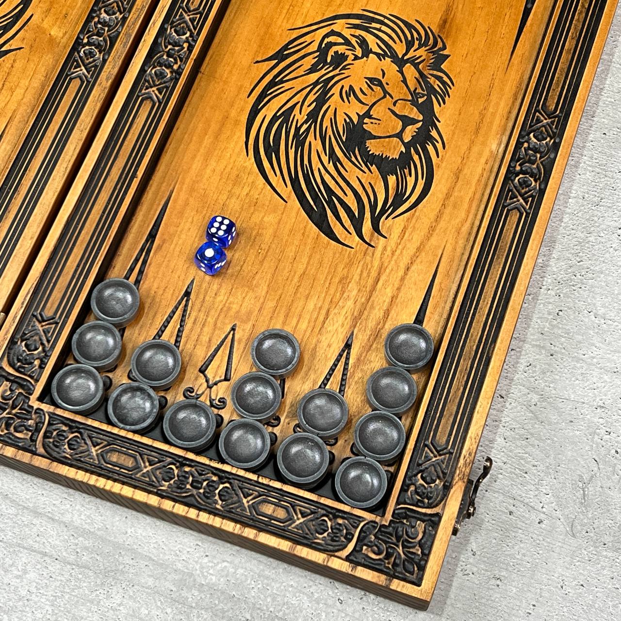 Lion Wooden Chess Set
