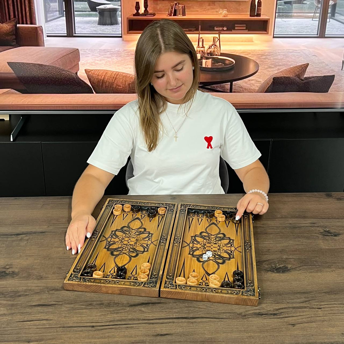 Star of David Wooden Backgammon Set – Ash Wood