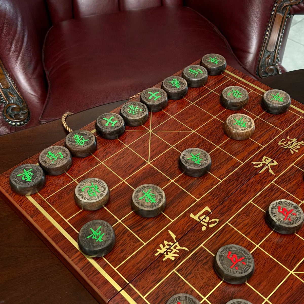 Wooden Xiangqi Chinese Chess Set – 20" Handcrafted Board