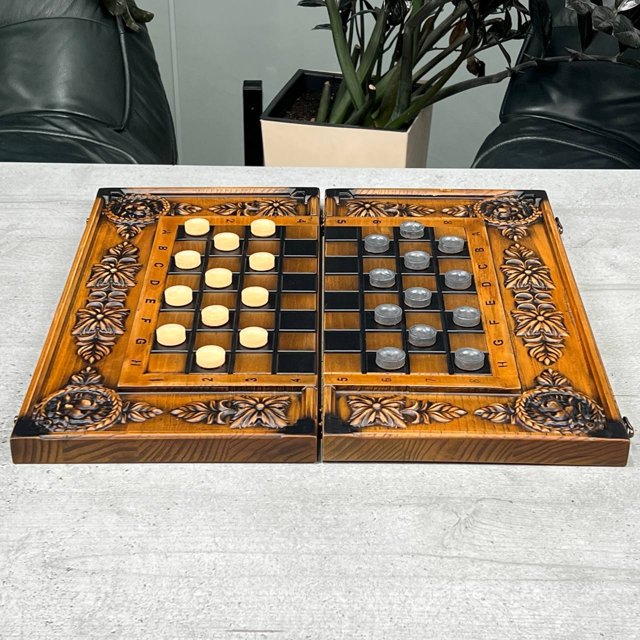 Lion Wooden Chess Set