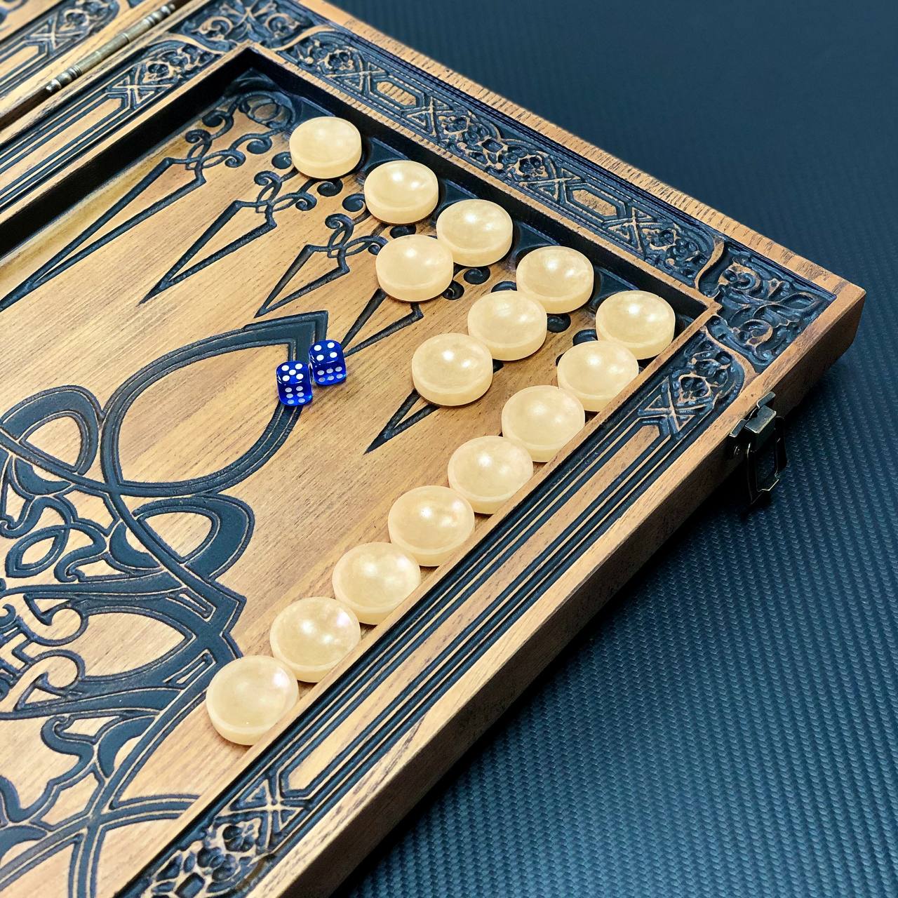 Wooden Backgammon "Star and Pistols" – Brutal Style & Uncompromising Quality Gift-ready