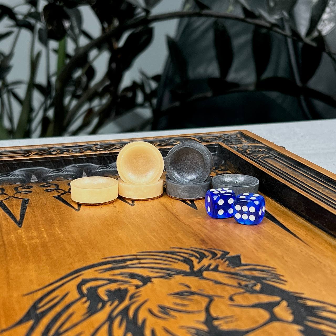 Lion Wooden Chess Set