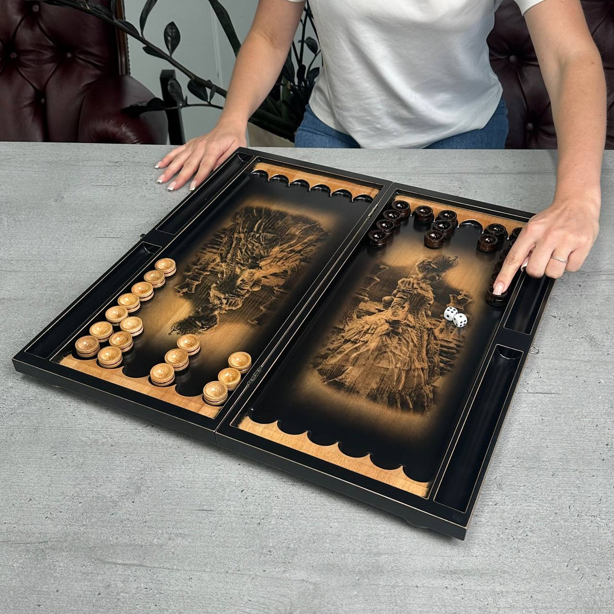 Maple Wood Chess Backgammon & Checkers Set – 3-in-1 20"