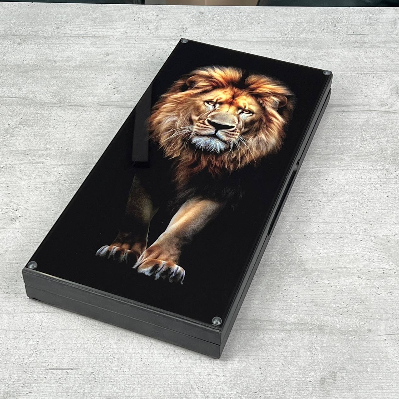 Lion Collection Glass Backgammon Set